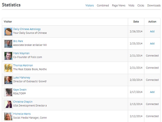 Follr Statistics Visitors