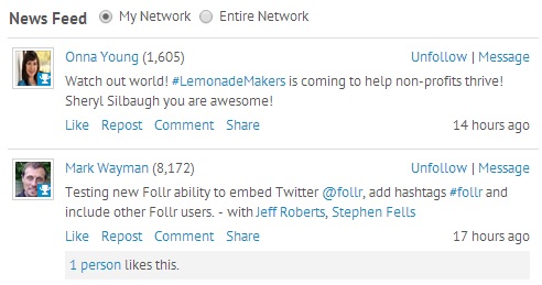 Follr Digital Identity Newsfeed