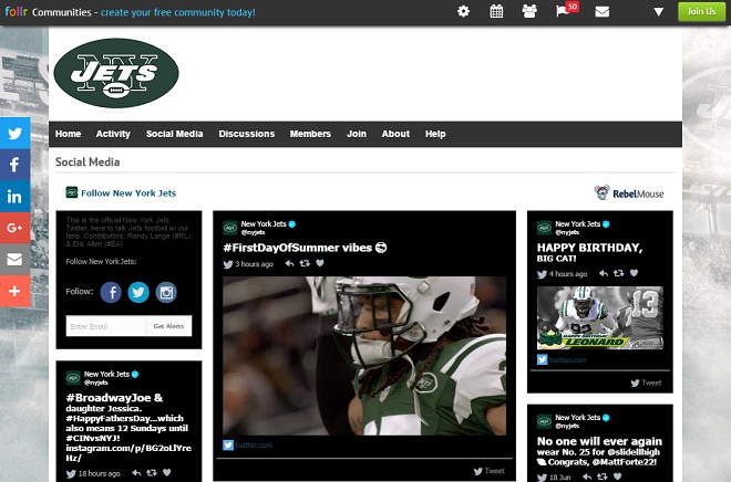 NY Jets Rebel Mouse Follr Integration